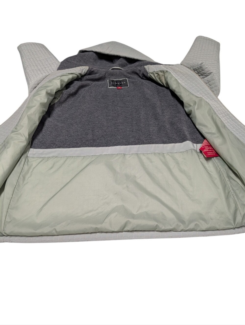 Braetan Women's Gray Quilted Hooded Full Zip Puffer Jacket Size M Pockets - Picture 5 of 7